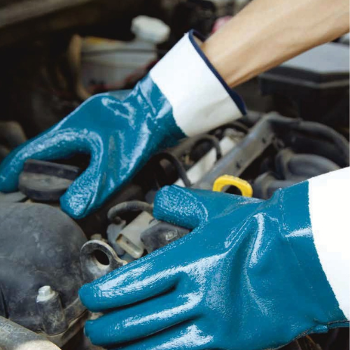 Nitrile Dipped Cotton & Sewin Gloves