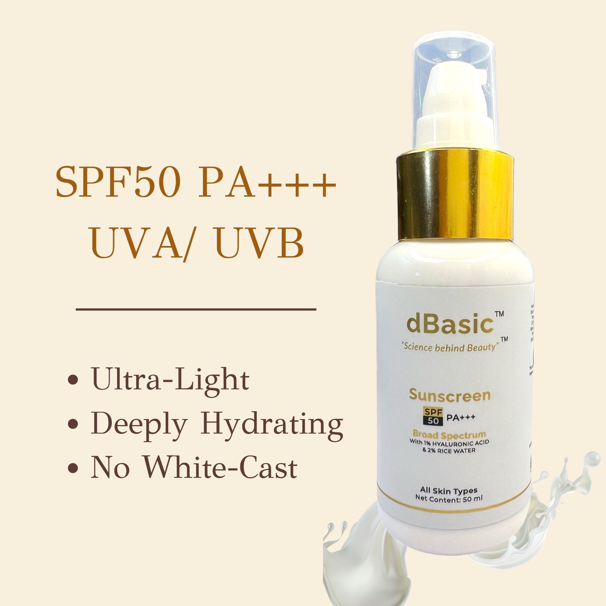 Sunscreen SPF PA+++ UVA/UVB